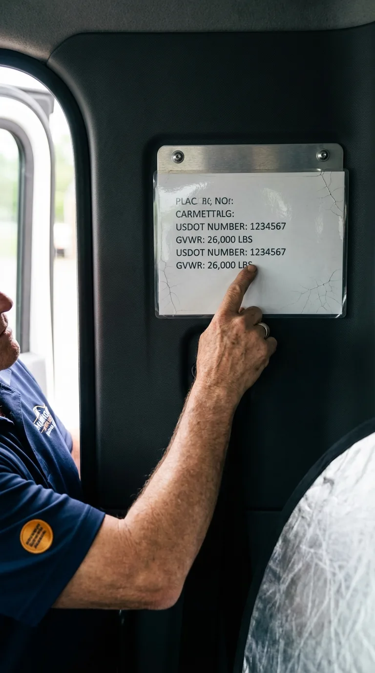 USDOT licensing placard verification in Lewisburg